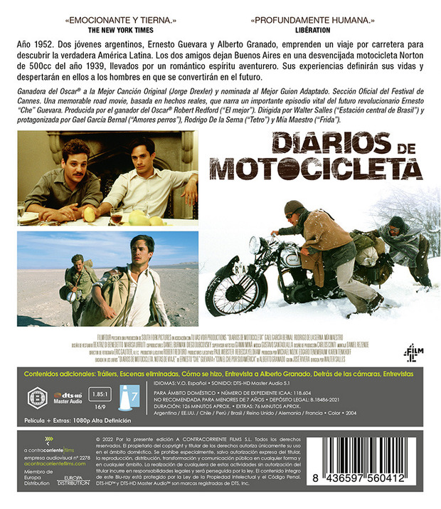 Más información de Diarios de Motocicleta en Blu-ray 2