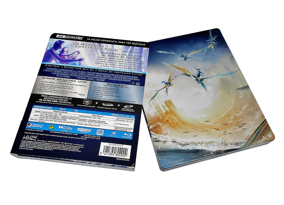 Fotografías del Steelbook de Avatar: El Sentido del Agua en UHD 4K y Blu-ray 5