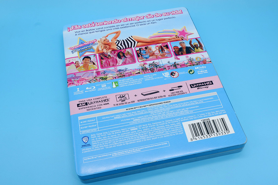 Fotografías del Steelbook de Barbie en UHD 4K y Blu-ray 3