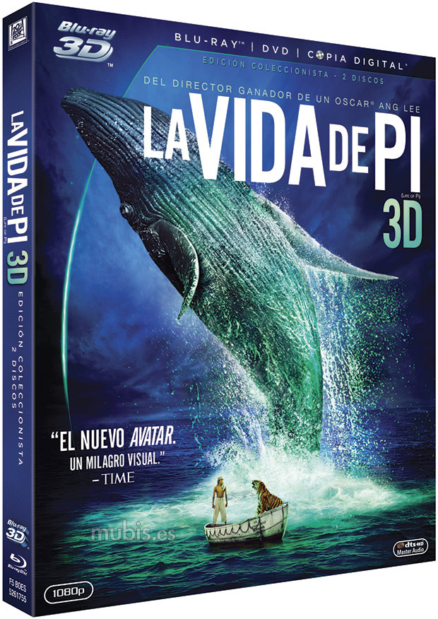 Diseño de las carátulas de La Vida de Pi en Blu-ray y Blu-ray 3D