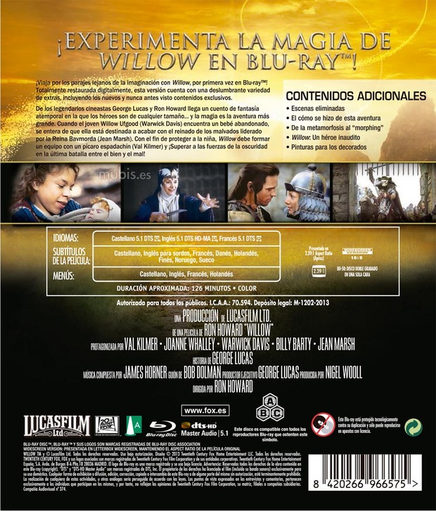 Carátula completa y reservas de Willow en Blu-ray