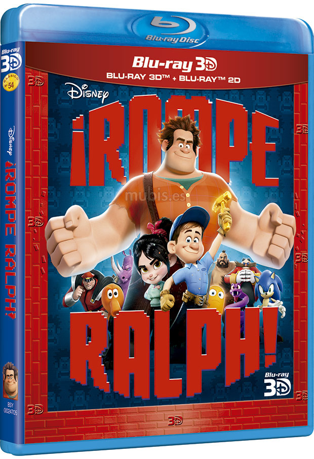 Carátulas españolas de ¡Rompe Ralph! en Blu-ray y Blu-ray 3D