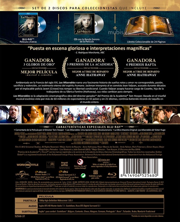 Desvelada la carátula del Blu-ray de Los Miserables - Edición Limitada