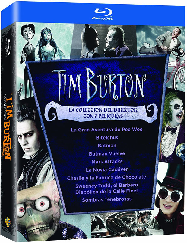 Diseño de la carátula de Pack Tim Burton en Blu-ray