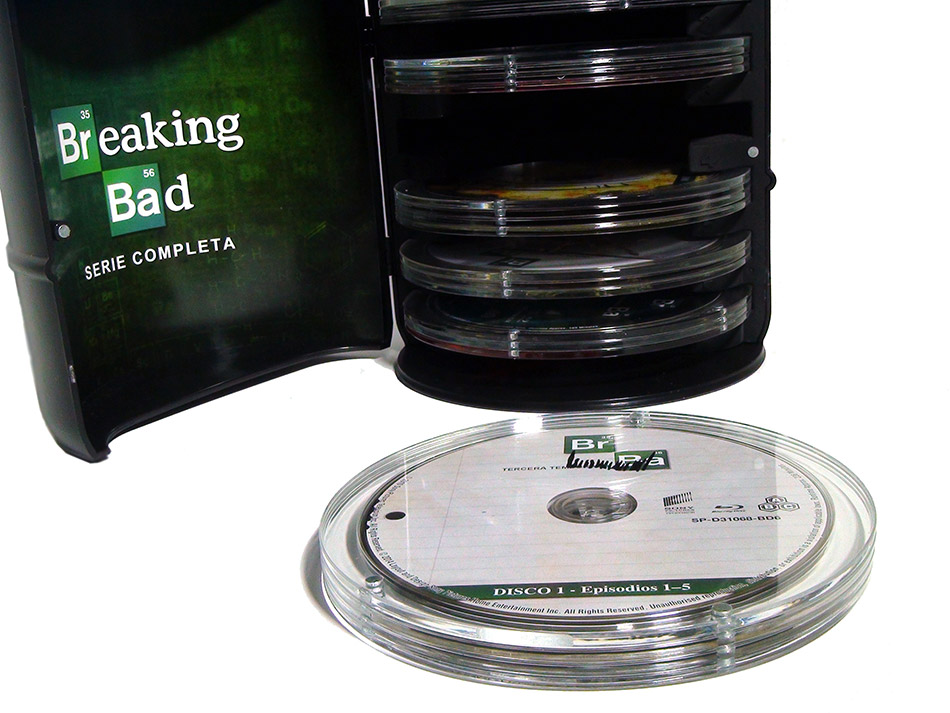 Fotografías del Barril de Breaking Bad con la serie completa en Blu-ray