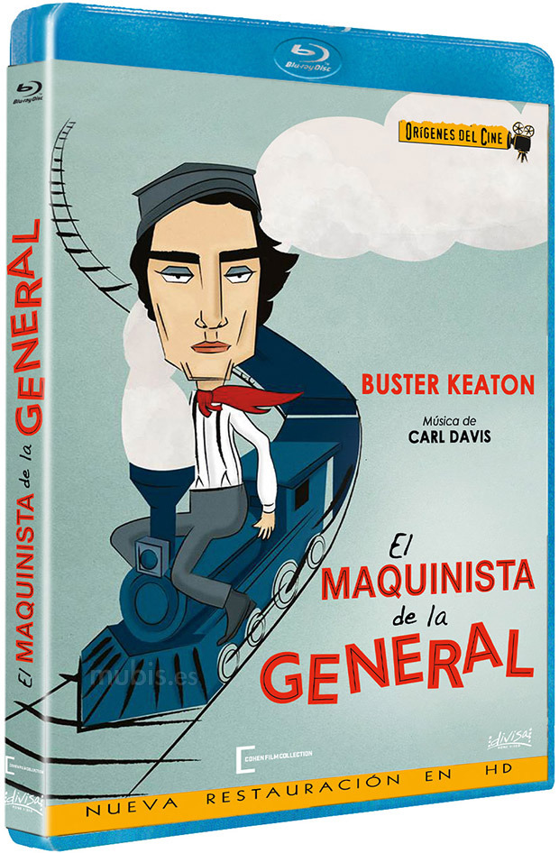 Diseño de la carátula de El Maquinista de la General en Blu-ray