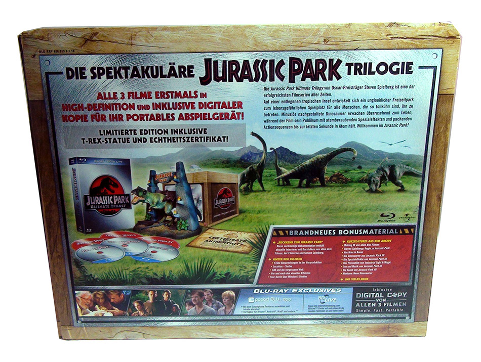Fotografías de la Trilogía Jurassic Park en Blu-ray con T-Rex (Alemania) 4