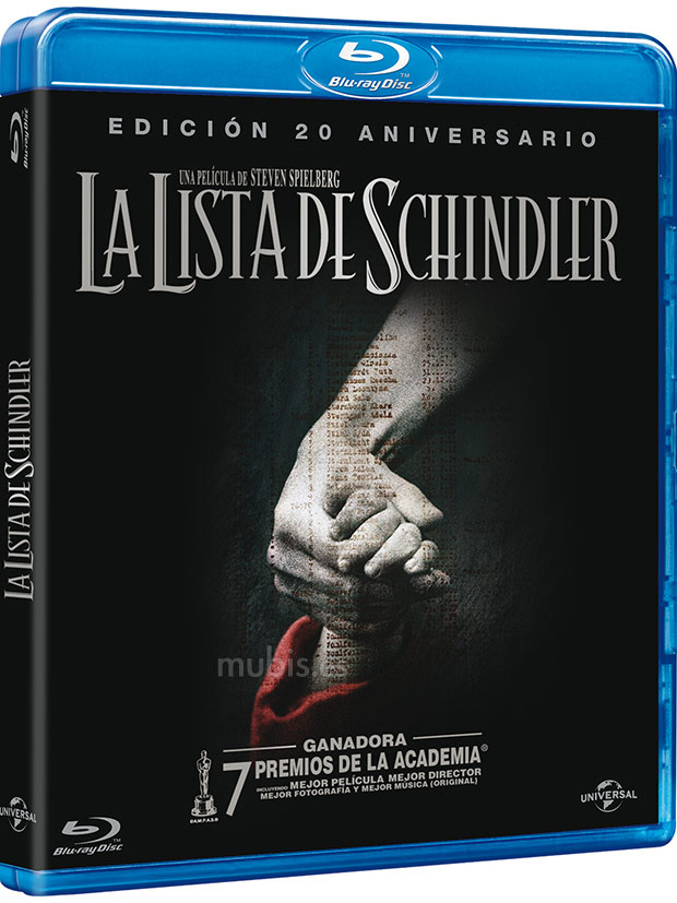 Diseño de la carátula de La Lista de Schindler en Blu-ray