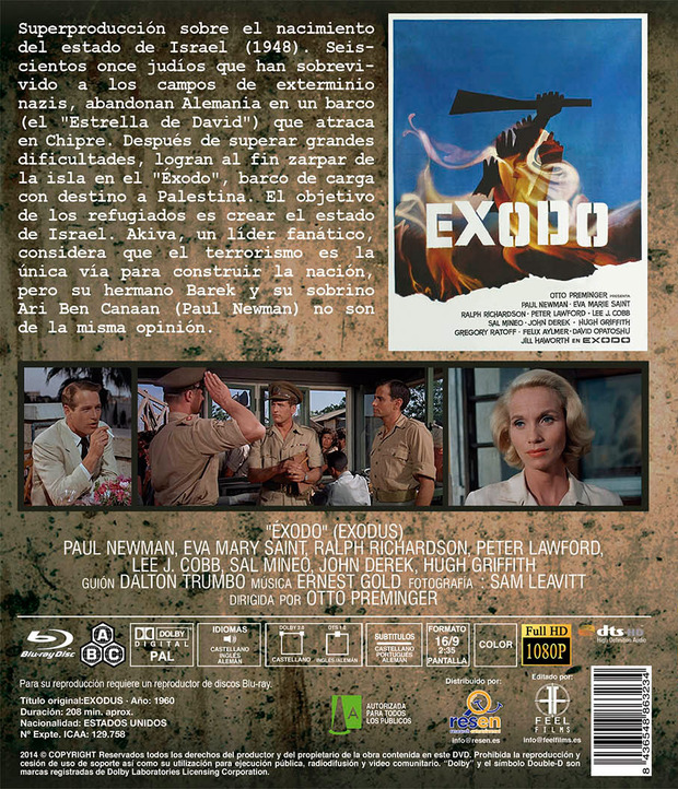 Diseño de la carátula de Éxodo en Blu-ray