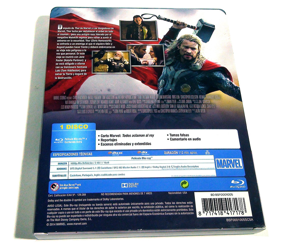 Fotografías del Steelbook de Thor: El Mundo Oscuro en Blu-ray 5