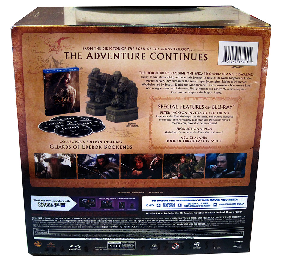 Fotografías de la ed. coleccionista de El Hobbit: La Desolación de Smaug en Blu-ray (USA) 2