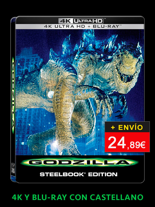 Steelbook de Godzilla (1998) con castellano en UHD 4K y Blu-ray