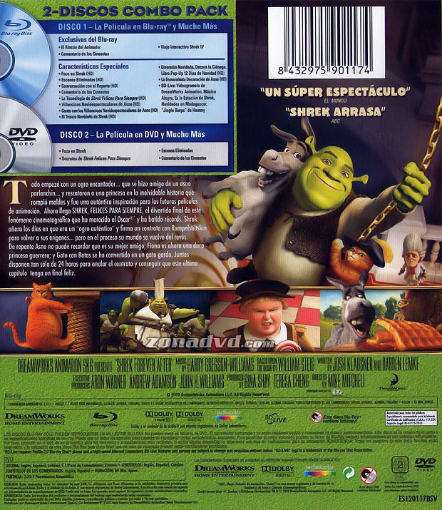 carátula Shrek, Felices para Siempre portada 3