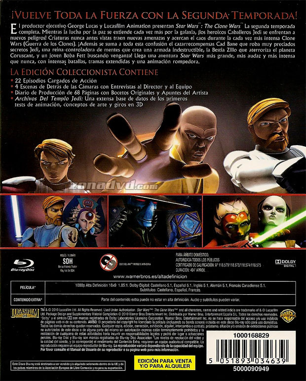 carátula Star Wars: The Clone Wars - Segunda Temporada portada 3