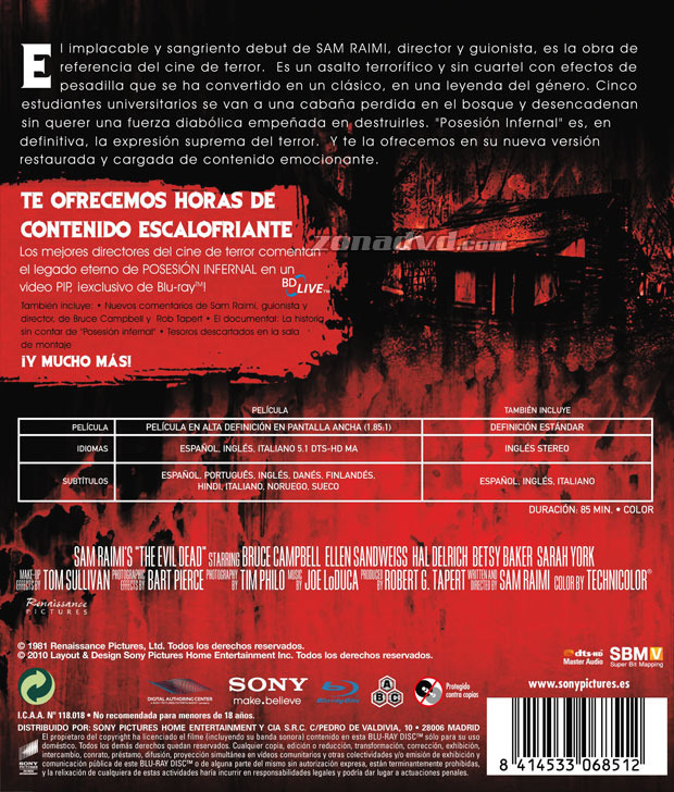 carátula Posesión Infernal (Evil Dead) portada 4