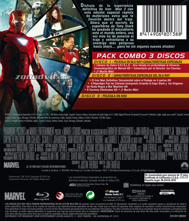 carátula Iron Man 2 portada 4