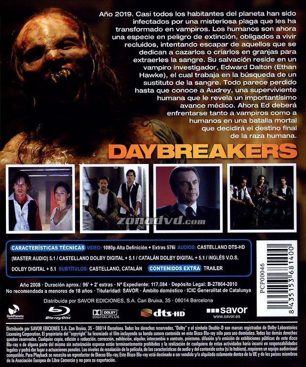 carátula Daybreakers portada 3