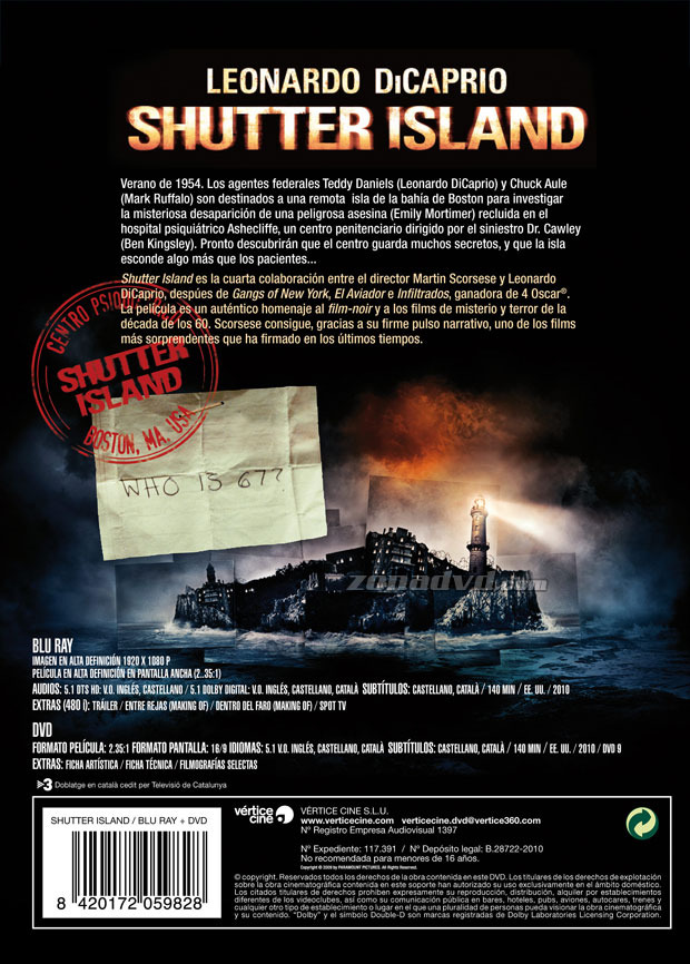 carátula Shutter Island - Exclusiva Fnac portada 3