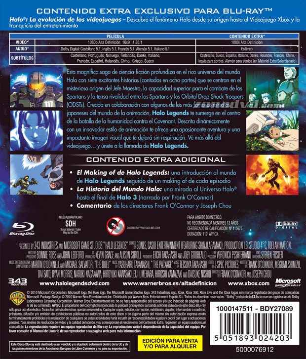 carátula Halo Legends portada 3