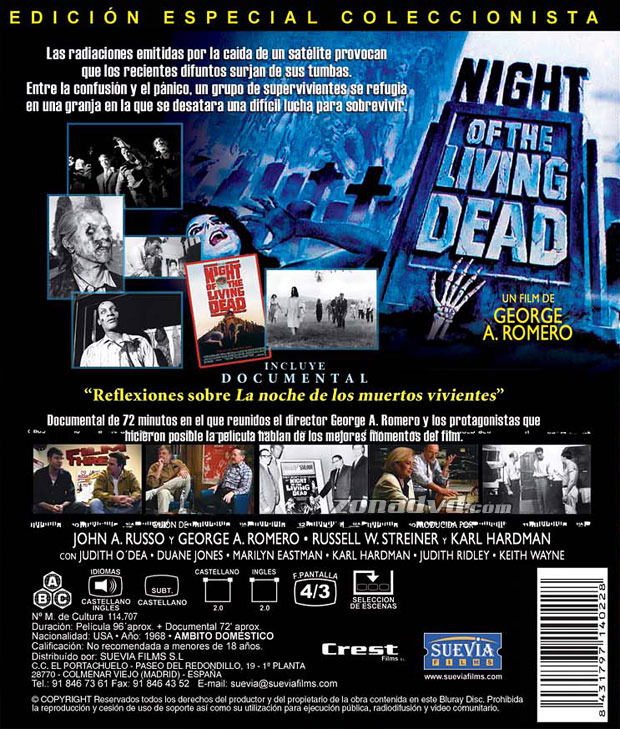 carátula La Noche de los Muertos Vivientes portada 3