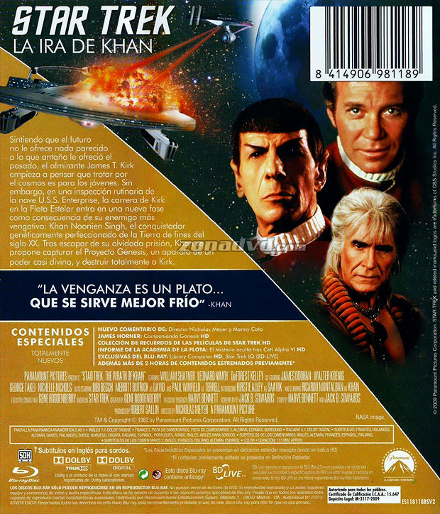 carátula Star Trek II: La Ira de Khan portada 3