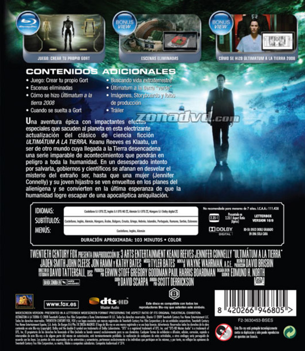 carátula Ultimátum a la Tierra (2008) portada 3