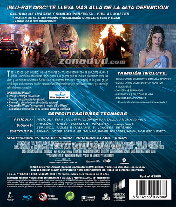 carátula Resident Evil 2: Apocalipsis portada 3