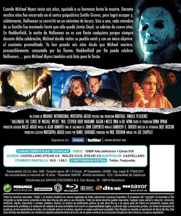 carátula Halloween: La Maldición de Michael Myers 2
