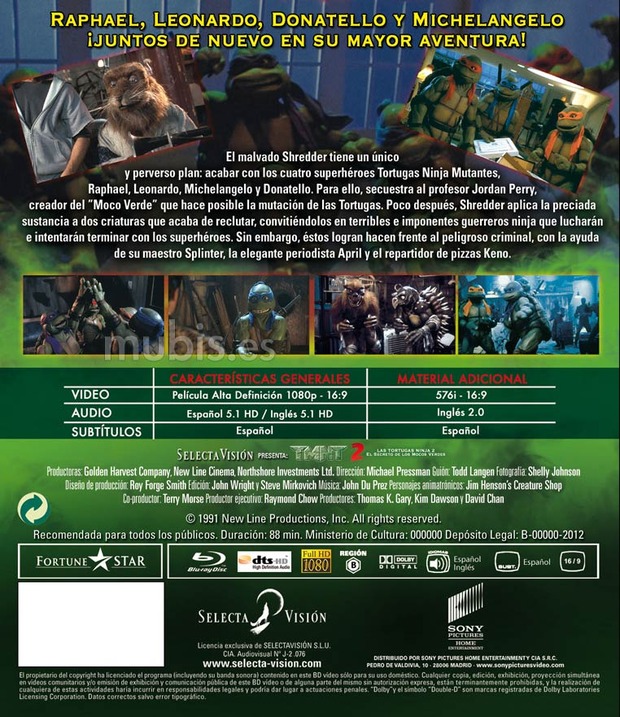 carátula Tortugas Ninja 2: El Secreto de los Mocos Verdes 4