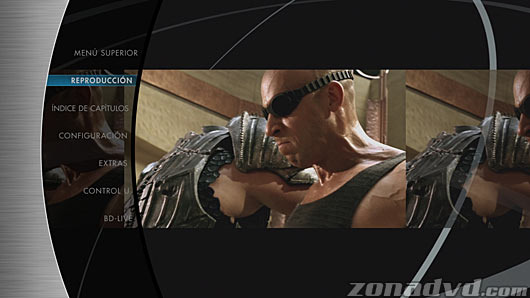 menú Las Crónicas de Riddick - Montaje del Director Blu-ray - 1
