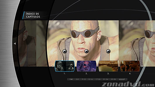 menú Las Crónicas de Riddick - Montaje del Director Blu-ray - 2