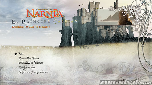 menú Las Crónicas de Narnia: El Príncipe Caspian Blu-ray - 1