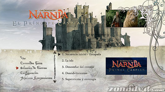 menú Las Crónicas de Narnia: El Príncipe Caspian Blu-ray - 3