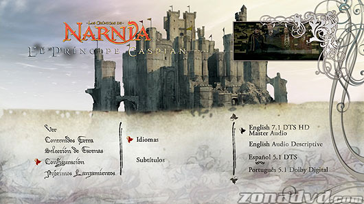menú Las Crónicas de Narnia: El Príncipe Caspian Blu-ray - 4