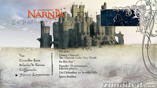 menú Las Crónicas de Narnia: El Príncipe Caspian Blu-ray - 6