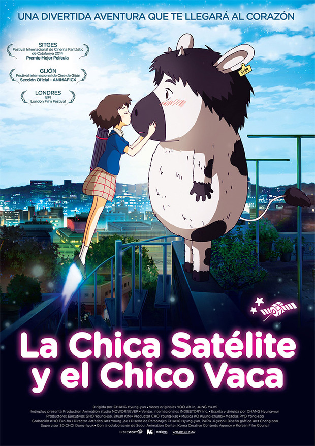 Póster de la película La Chica Satélite y el Chico Vaca