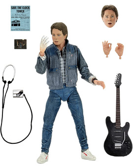Figura de Marty McFly con la guitarra de Regreso al Futuro (18 cm) (NECA)