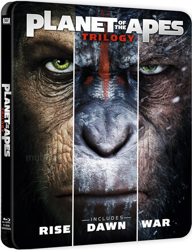 carátula Trilogía El Planeta de los Simios: Origen + Amanecer + Guerra - Edición Metálica Blu-ray 1