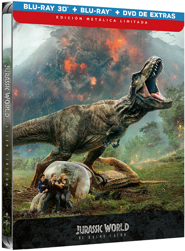 carátula Jurassic World: El Reino Caído - Edición Metálica Blu-ray 3D 1