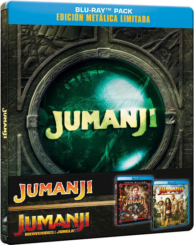 carátula Pack Jumanji + Jumanji: Bienvenidos a la Jungla - Edición Metálica Blu-ray 1