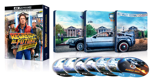 carátula Trilogía Regreso al Futuro - Edición Metálica 35º Aniversario Ultra HD Blu-ray 1