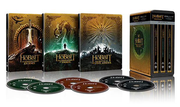 carátula Trilogía El Hobbit - Versión Extendida (Edición Metálica) Ultra HD Blu-ray 1