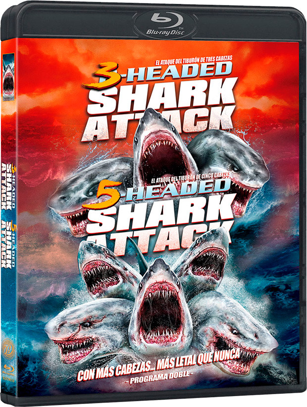 carátula Pack 3-Headed Shark Attack + 5-Headed Shark Attack Blu-ray 1