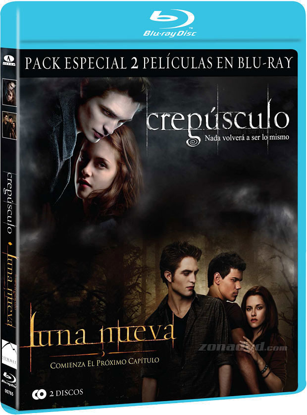 carátula Pack Crepúsculo + Luna Nueva Blu-ray 0