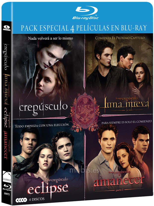 Pack Crepúsculo + Luna Nueva + Eclipse + Amanecer Parte I Blu-ray