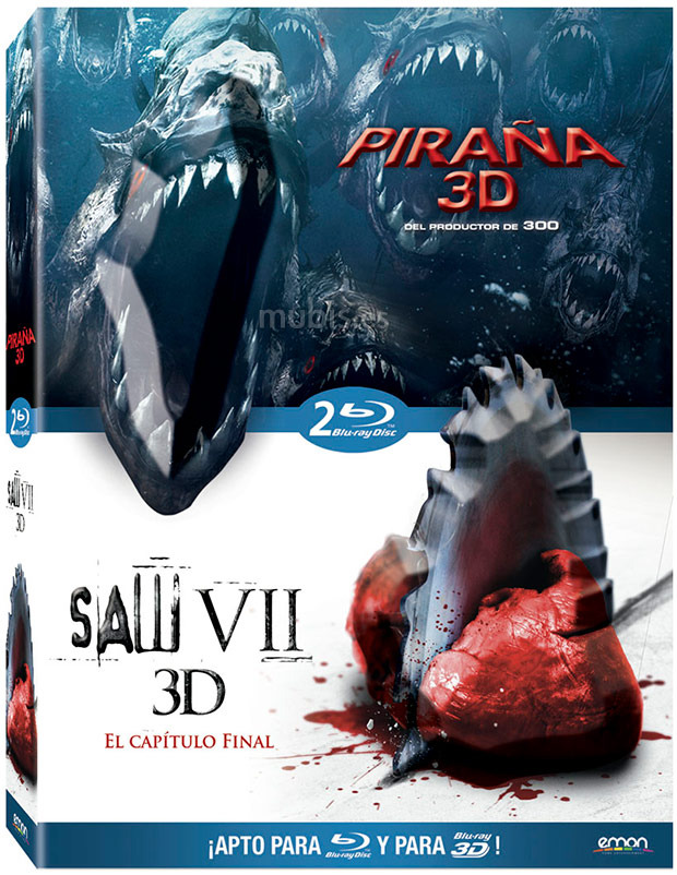 carátula Pack Piraña 3D + Saw VII 3D Blu-ray 1