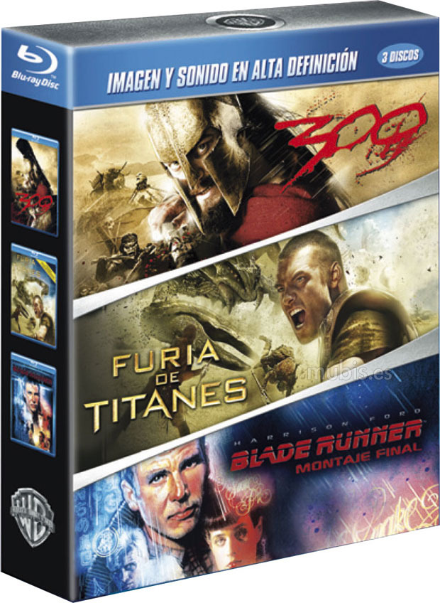 carátula Pack 300 + Furia de Titanes + Blade Runner Blu-ray 1