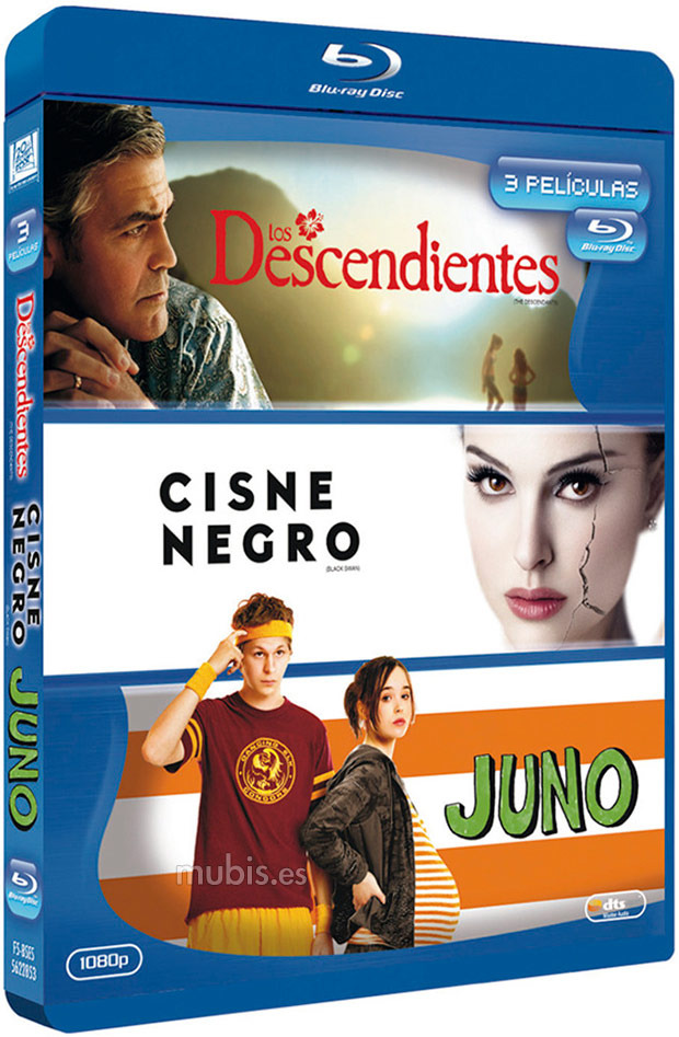 carátula Pack Los Descendientes + Cisne Negro + Juno Blu-ray 1