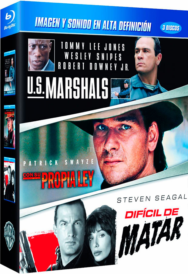 carátula Pack U.S. Marshals + Con su Propia Ley + Difícil de Matar Blu-ray 1