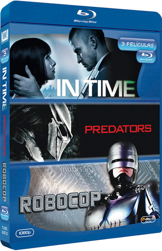 carátula In Time + Predators + Robocop Blu-ray 1